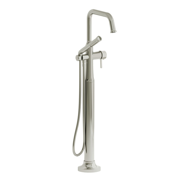 DISCONTINUED 2-way Type T (thermostatic) coaxial floor-mount tub filler With Handshower - Polished Nickel | Model Number: MMSQ39LPN