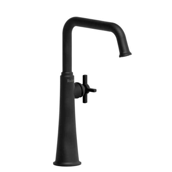 Momenti Single Hole Bathroom Faucet - Black with Cross Handles | Model Number: MMSQL01+BK-05 - Product Knockout