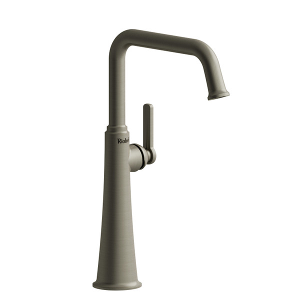 Momenti Single Hole Bathroom Faucet - Brushed Nickel with J-Shaped Handles | Model Number: MMSQL01JBN-05 - Product Knockout