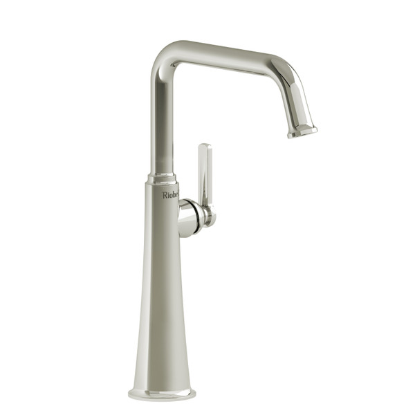 Momenti Single Hole Bathroom Faucet - Polished Nickel with J-Shaped Handles | Model Number: MMSQL01JPN-05 - Product Knockout