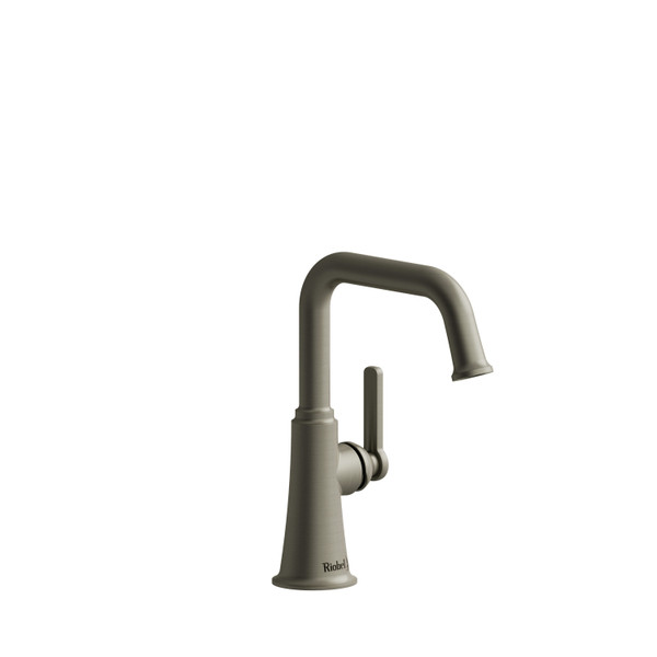 Momenti Single Hole Bathroom Faucet - Brushed Nickel with J-Shaped Handles | Model Number: MMSQS00JBN - Product Knockout