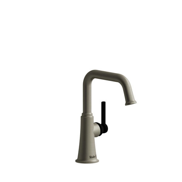 DISCONTINUED Single hole lavatory faucet Without drain - Brushed Nickel/Black | Model Number: MMSQS00LBNBK