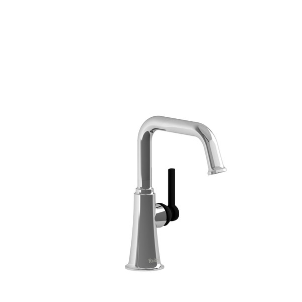 Momenti Single Hole Bathroom Faucet - Chrome and Black with Lever Handles | Model Number: MMSQS00LCBK - Product Knockout