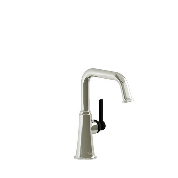 Momenti Single Hole Bathroom Faucet - Polished Nickel and Black with Lever Handles | Model Number: MMSQS00LPNBK - Product Knockout