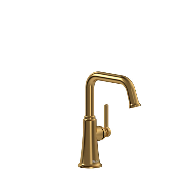 DISCONTINUED-Momenti Single Hole Bathroom Faucet Without Drain - Brushed Gold with Lever Handles | Model Number: MMSQS00LBG-10 - Product Knockout