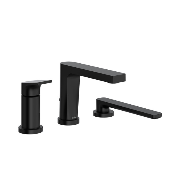 DISCONTINUED Ode 3-Piece Type P (Pressure Balance) Deck-Mount Tub Filler With Hand Shower - Black | Model Number: OD16BK