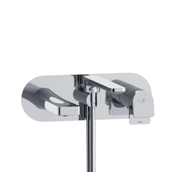 Ode Wall-Mount Type T/P (Thermo/Pressure Balance) Coaxial Tub Filler With Hand Shower - Chrome | Model Number: OD21C - Product Knockout