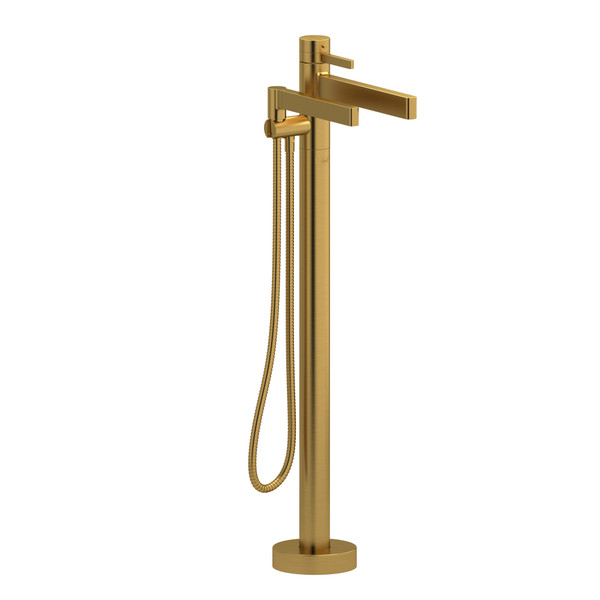 DISCONTINUED 2-way Type T (thermostatic) coaxial floor-mount tub filler With Handshower - Brushed Gold | Model Number: PX39BG-SPEX