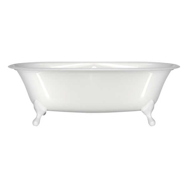 DISCONTINUED Radford 75" x 36" Freestanding Soaking Clawfoot Bathtub - Standard White (Gloss) | Model Number: RAD-N-SW-OF+FT-RAD-SW