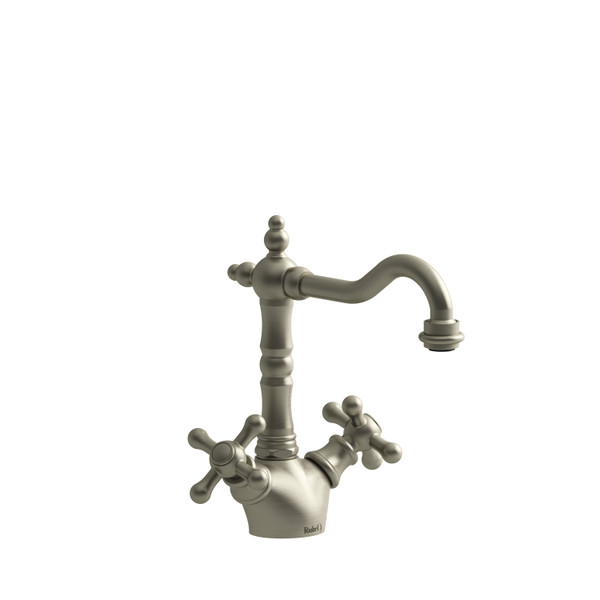 DISCONTINUED-Retro Single Hole Lavatory Faucet Without Drain 1.0 GPM - Brushed Nickel with Cross Handles | Model Number: RT00+BN-10 - Product Knockout