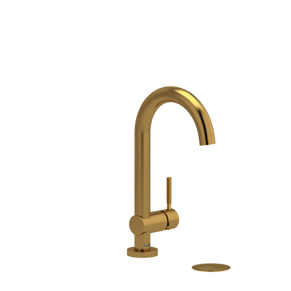 Riu Single Hole Bathroom Faucet - Brushed Gold with Knurled Lever Handles | Model Number: RU01KNBG-05 - Product Knockout