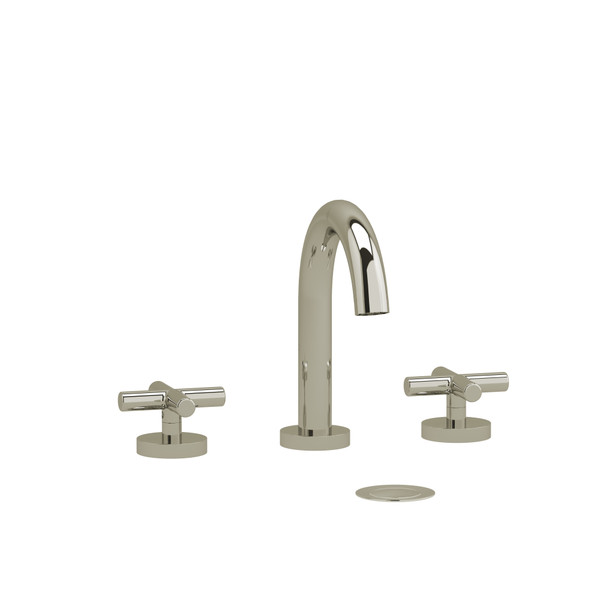 Riu 8 Inch Lavatory Faucet .5 GPM - Polished Nickel with Cross Handles | Model Number: RU08+PN-05 - Product Knockout