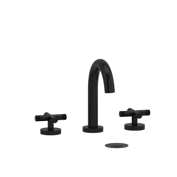 Riu 8 Inch Lavatory Faucet .5 GPM - Black with Cross Handles | Model Number: RU08+KNBK-05 - Product Knockout