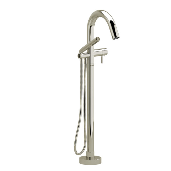 DISCONTINUED 2-way Type T (thermostatic) coaxial floor-mount tub filler With Handshower - Polished Nickel | Model Number: RU39KNPN