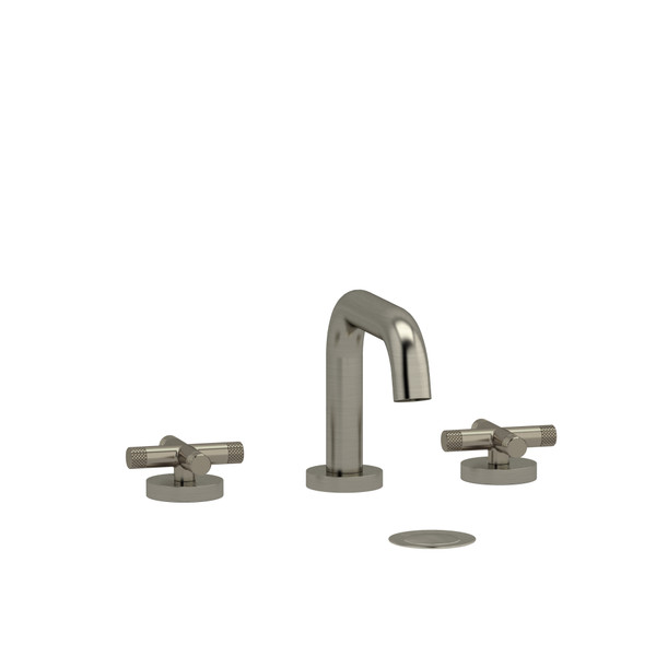 Riu 8 Inch Lavatory Faucet .5 GPM - Brushed Nickel with Cross Handles | Model Number: RUSQ08+KNBN-05 - Product Knockout