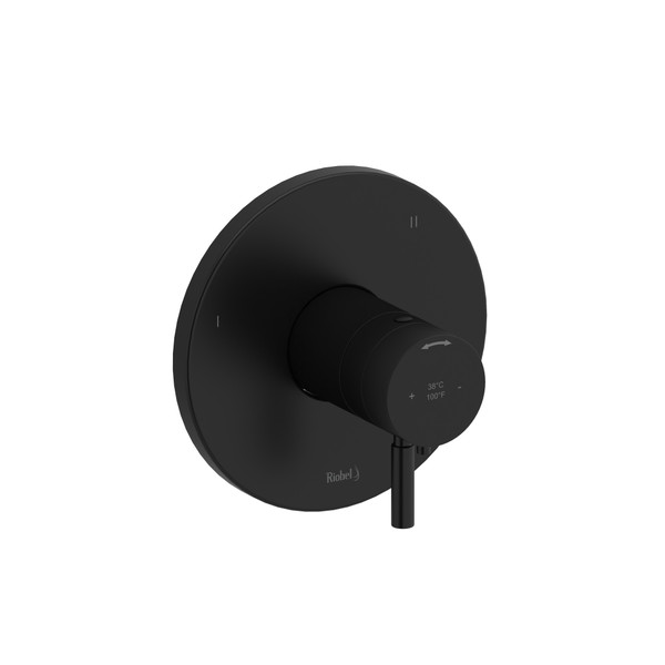 Valve complète coaxiale en PEX (thermostatique/pression équilibrée) à 3 voies type T/P Riu - Noir  | Numéro de modèle: RUTM45BK-SPEX - Produit épuisé