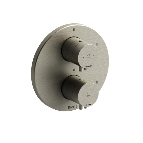 Sylla 4-Way Type T/P (Thermostatic/Pressure Balance) 3/4 Inch Coaxial Complete Valve - Brushed Nickel | Model Number: SYTM46BN - Product Knockout