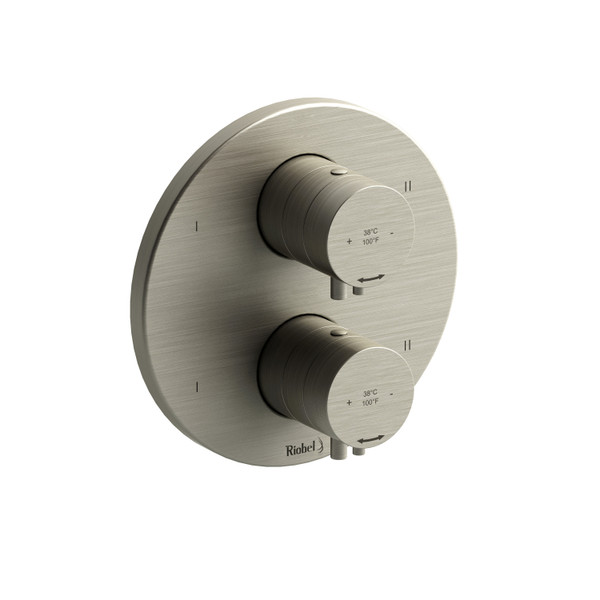 DISCONTINUED 4-way no share Type T/P (thermostatic/pressure balance) coaxial complete valve - Brushed Nickel | Model Number: SYTM88BN