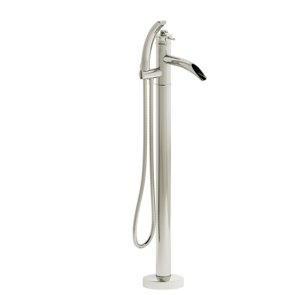 DISCONTINUED-Altitude 2-Way Type T (Thermostatic) Coaxial Floor-Mount Tub Filler With Handshower Trim - Polished Nickel | Model Number: TATOP39PN - Product Knockout