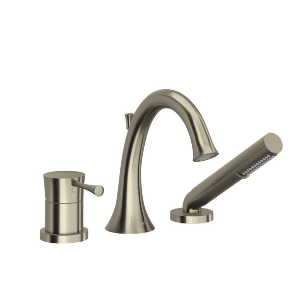 Edge 3-Piece Deck-Mount Tub Filler With Hand Shower Trim - Brushed Nickel | Model Number: TED10BN - Product Knockout