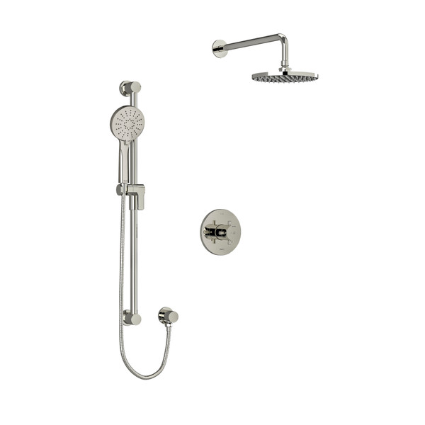 DISCONTINUED-Edge Shower Trim Kit 323 - Polished Nickel with Cross Handles | Model Number: TKIT323EDTM+PN-6 - Product Knockout