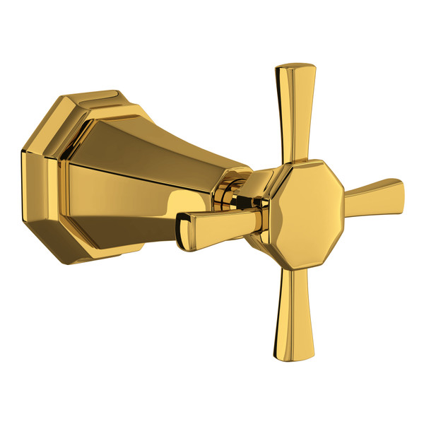 Deco Trim for Volume Controls and Diverters with Cross Handle - Unlacquered Brass with X-Shaped Handles | Model Number: U.3165X-ULB/TO - Product Knockout