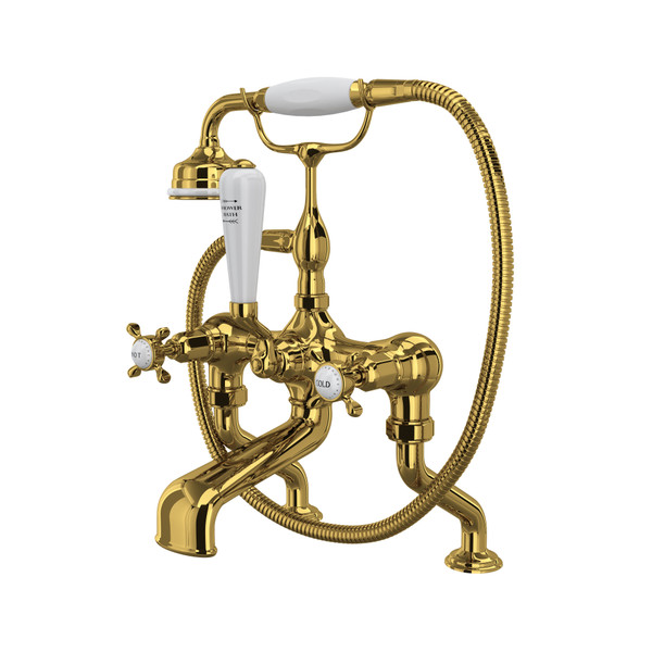 Traditional Exposed Deck Mount Tub Filler - Unlacquered Brass | Model Number: U.3501X/1-ULB