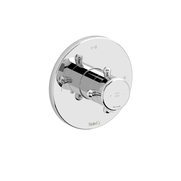 DISCONTINUÉ -Garniture pour valve pression équilibrée et thermostatique ​​​​1/2" à 3 fonctions Classic - Chrome avec poignées en croix | Numéro de modèle: TFI23+C - Produit épuisé