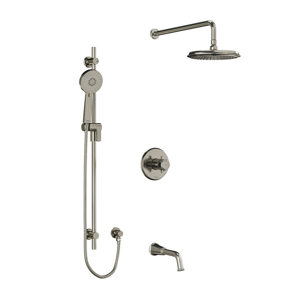 Ensemble de garniture de douche 1345 Momenti - Nickel brossé avec poignées en croix  | Numéro de modèle: TKIT1345MMRD+BN-6 - Produit épuisé