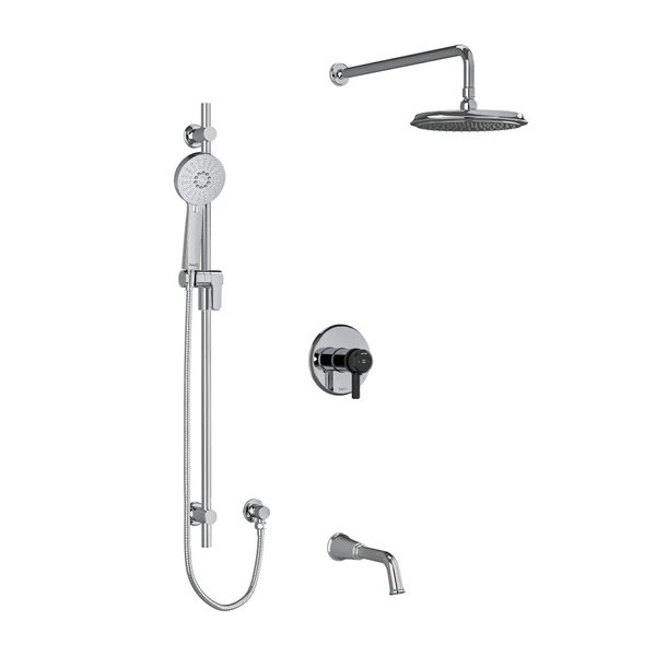 DISCONTINUED Shower Kit 1345 - Chrome/Black | Model Number: TKIT1345MMRDJCBK-6