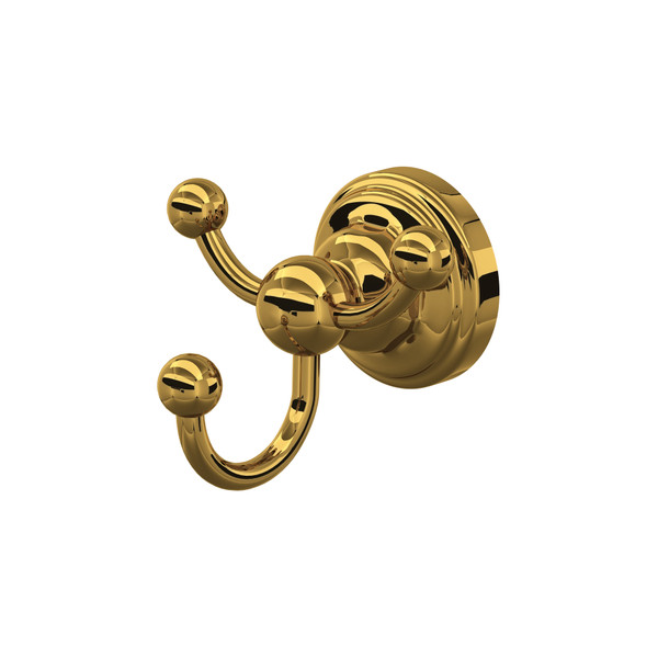 Edwardian Wall Mount Triple Robe Hook - Unlacquered Brass | Model Number: U.6923ULB - Product Knockout