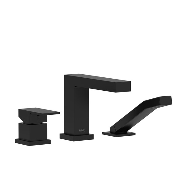 Robinet de bain à montage sur comptoir de 3 pièces avec extension de douchette en PEX Kubik - Noir  | Numéro de modèle: US10BK-EX - Produit épuisé