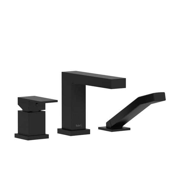 DISCONTINUED 3-piece Type P (pressure balance) deck-mount tub filler With Handshower - Black | Model Number: US16BK