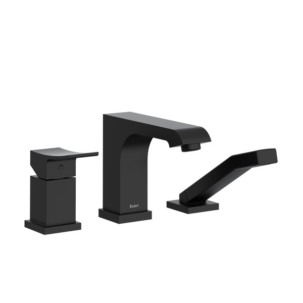 Robinet de bain à montage sur comptoir (pression équilibrée) de type P de 3 pièces avec douche Zendo avec rallonge de connexion PEX - Noir  | Numéro de modèle: ZO16BK-EX - Produit épuisé