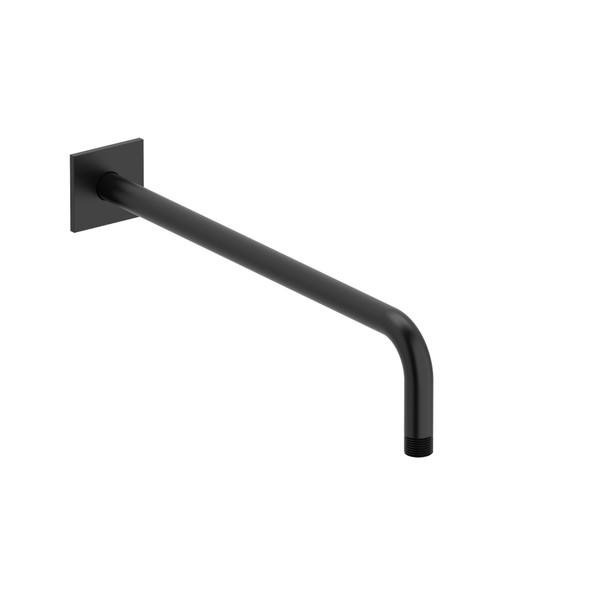 16 Inch Wall Mount Shower Arm With Square Escutcheon  - Black | Model Number: 560BK