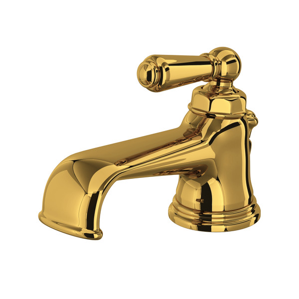 Perrin & Rowe Edwardian Single Hole Single Handle Bathroom Faucet -  Unlacquered Brass with Metal Lever Handle