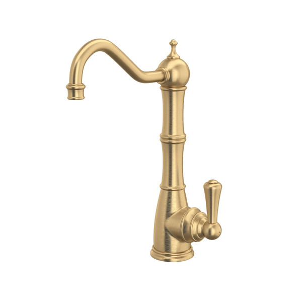Edwardian Column Spout Filter Faucet - Satin English Gold with Lever Handle | Model Number: U.1621L-SEG-2