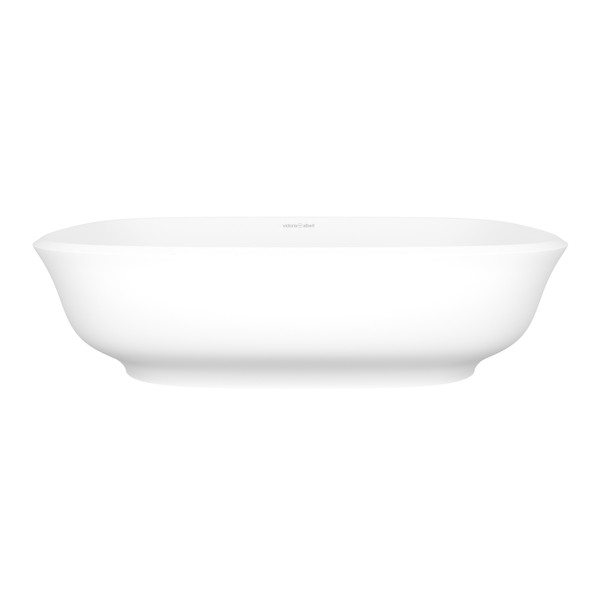 Lavabo rectangulaire arrondi en Volcanic Limestone™ sans trop-plein interne 23-5/8" Amiata 60 - Blanc mat | Numéro de modèle: VB-AMT60M-SM-NO