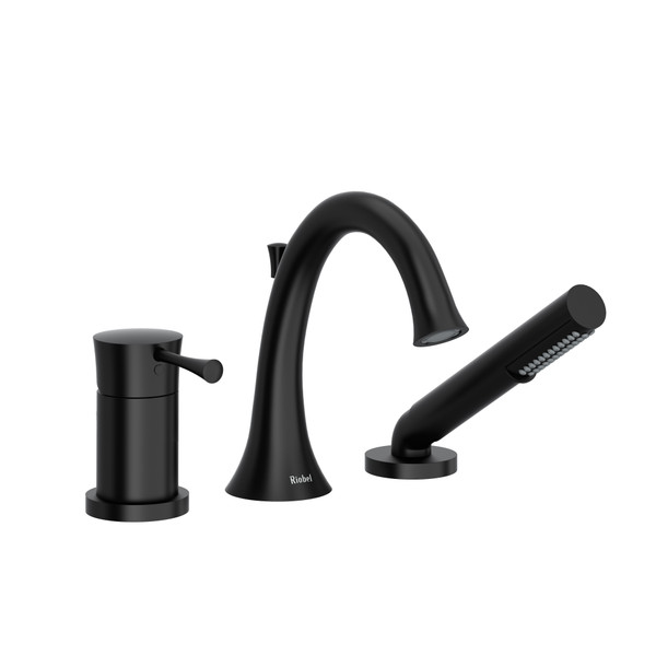 Edge 3-Hole Deck Mount Tub Filler Trim - Black | Model Number: TED16BK
