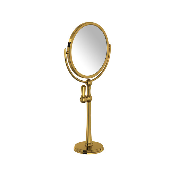 Freestanding Makeup Mirror - Unlacquered Brass | Model Number: U.6931ULB - Product Knockout