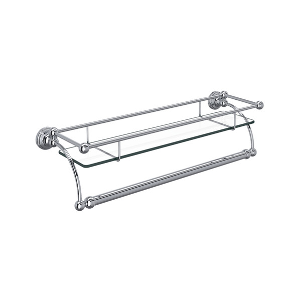 Wall Mount Glass Vanity Shelf - Polished Chrome | Model Number: U.6975APC - Product Knockout