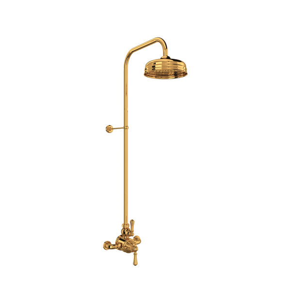 Georgian Era 3/4 Inch Exposed Wall Mount Thermostatic Shower System with Lever Handle - English Gold | Model Number: U.GA19W2LS-EG - Product Knockout