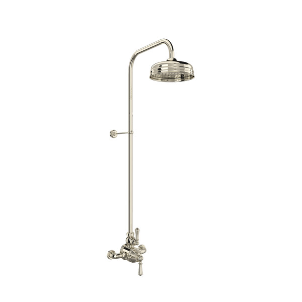Georgian Era 3/4 Inch Exposed Wall Mount Thermostatic Shower System with Lever Handle - Polished Nickel | Model Number: U.GA19W2LS-PN - Product Knockout