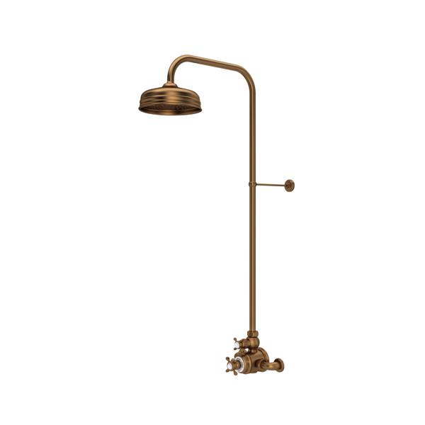 Système de douche thermostatique mural exposé de 3/4 po Edwardian™ - Bronze anglais | Numéro de modèle: U.KIT2X-EB