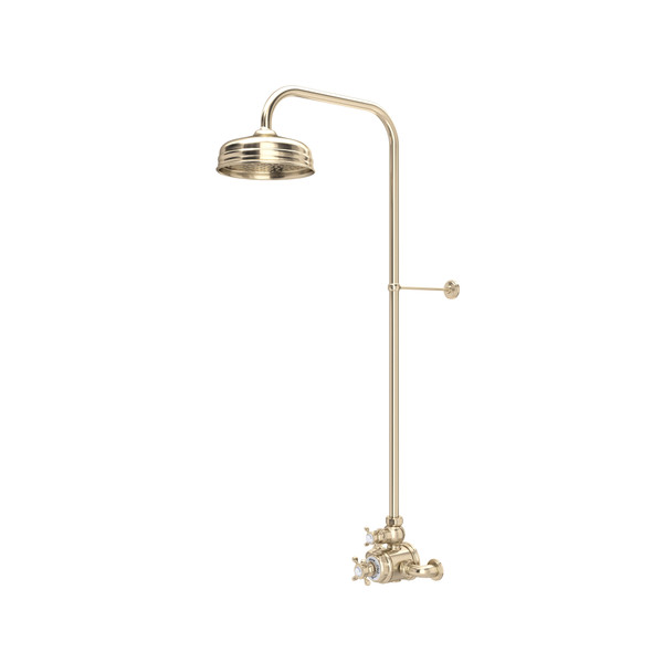 Edwardian Thermostatic Shower Package - Satin Nickel with Cross Handle | Model Number: U.KIT2X-STN - Product Knockout