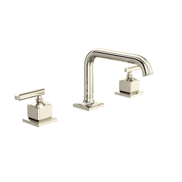 Apothecary Widespread Bathroom Faucet with U-Spout and Lever Handle - Polished Nickel | Model Number: AP09D3LMPN - Product Knockout