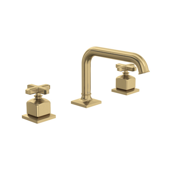 Apothecary Widespread Bathroom Faucet with U-Spout and Cross Handle - Antique Gold | Model Number: AP09D3XMAG - Product Knockout