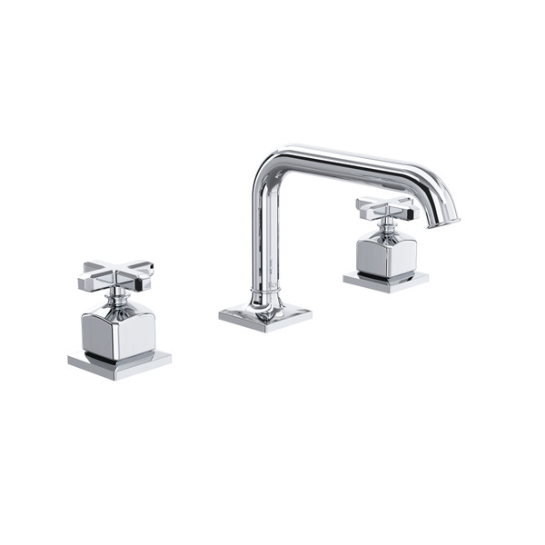 Apothecary Widespread Bathroom Faucet with U-Spout and Cross Handle - Polished Chrome | Model Number: AP09D3XMAPC - Product Knockout