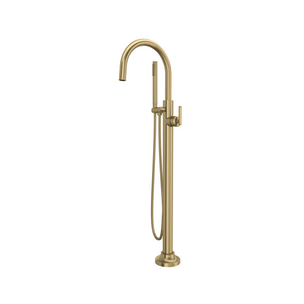 Apothecary Single Hole Floor Mount Tub Filler Trim with Lever Handle - Antique Gold | Model Number: TAP05F1LMAG - Product Knockout