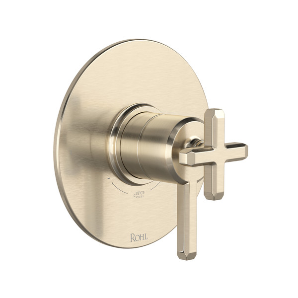Apothecary 1/2 Inch Thermostatic & Pressure Balance Trim with 2 Functions (No Share) with Lever Handle - Satin Nickel | Model Number: TAP44W1LMSTN - Product Knockout